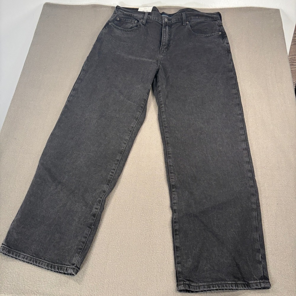 Aeropostale Baggy Jeans Mens Size 36x32 Washed Black Denim 150803